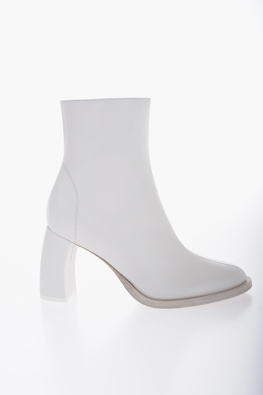 Ann Demeulemeester Leather LISA Ankle Boots with Curved Heel
