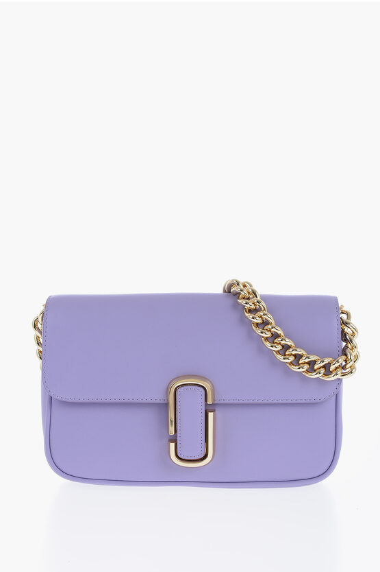 Shop Marc Jacobs Leather Logoed Crossbody Bag With Chain