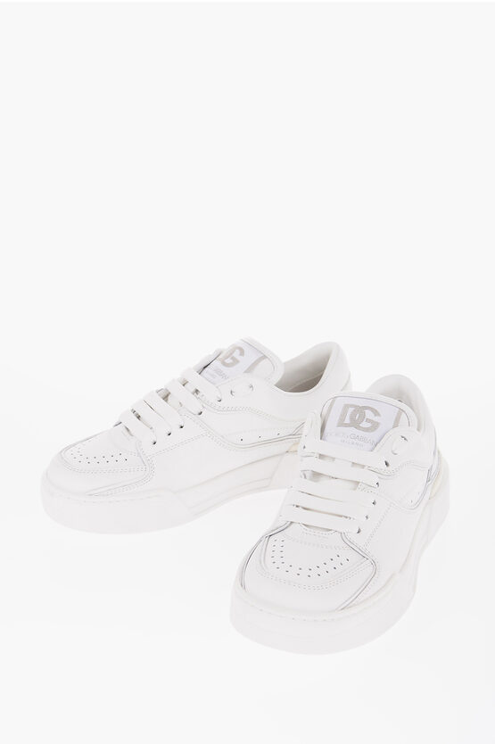 Shop Dolce & Gabbana Leather Low-top New Roma Sneakers