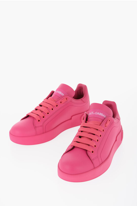Shop Dolce & Gabbana Leather Low-top Portofino Sneakers