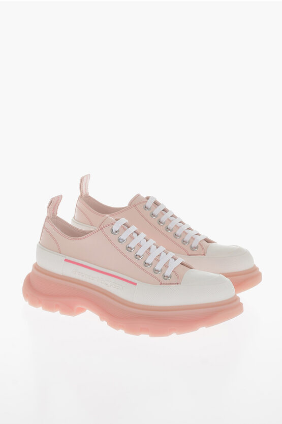 Alexander Mcqueen Tread Slik Leather Sneakers