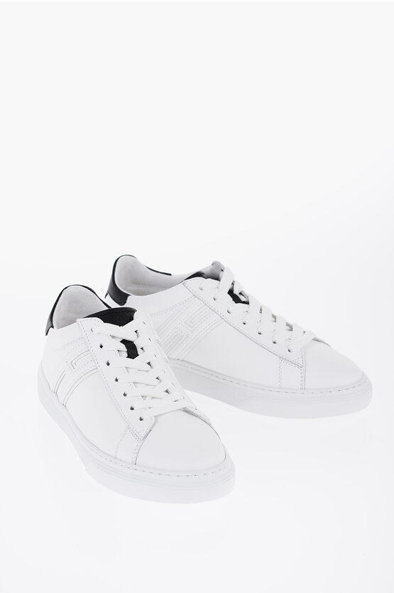 Hogan Leather Low-top Sneakers With Contrasting Details In White