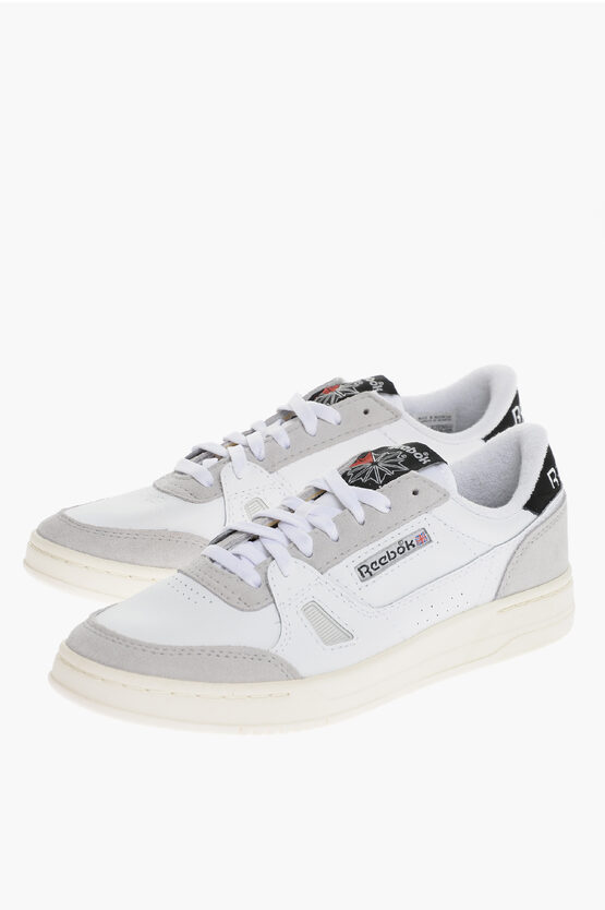 Reebok Leather Lt Court Trainers With Suede Inserts In White