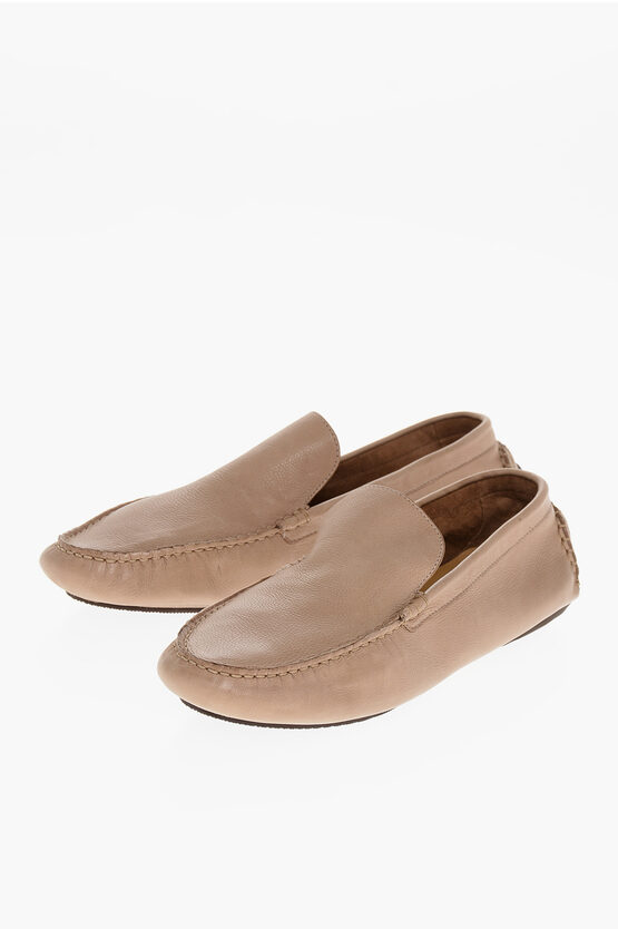 The Row Leather Lucca Loafers In Pink