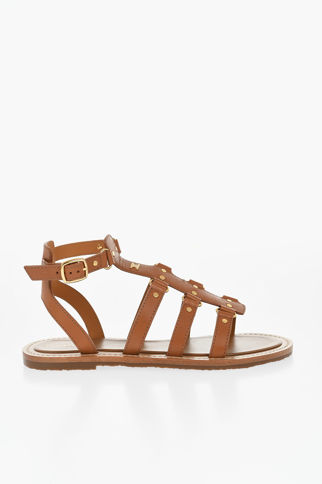 LYMPIA GLADIATOR SANDAL IN CALFSKIN CHOCOLATE BROWN