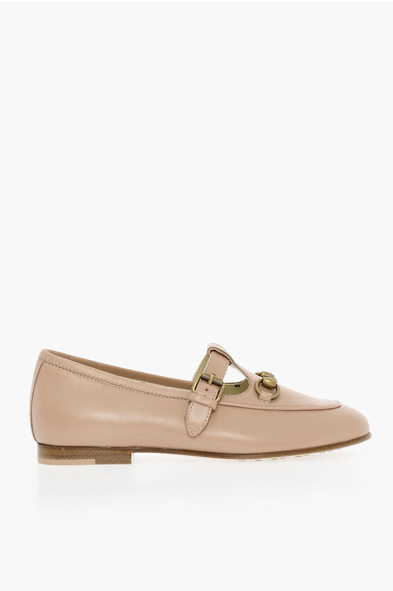 Gucci Kids Leather Mary Janes Horsebit Loafers girls - Glamood Outlet