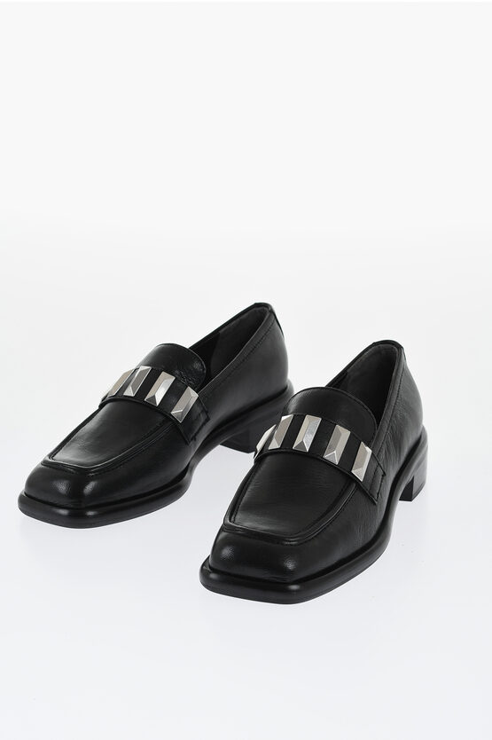 RAG & BONE LEATHER MAXWELL LOAFERS WITH MAXI STUDS