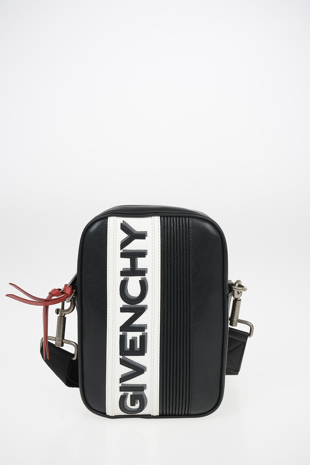 Leather MC3 Crossbody Bag with Logoed Band