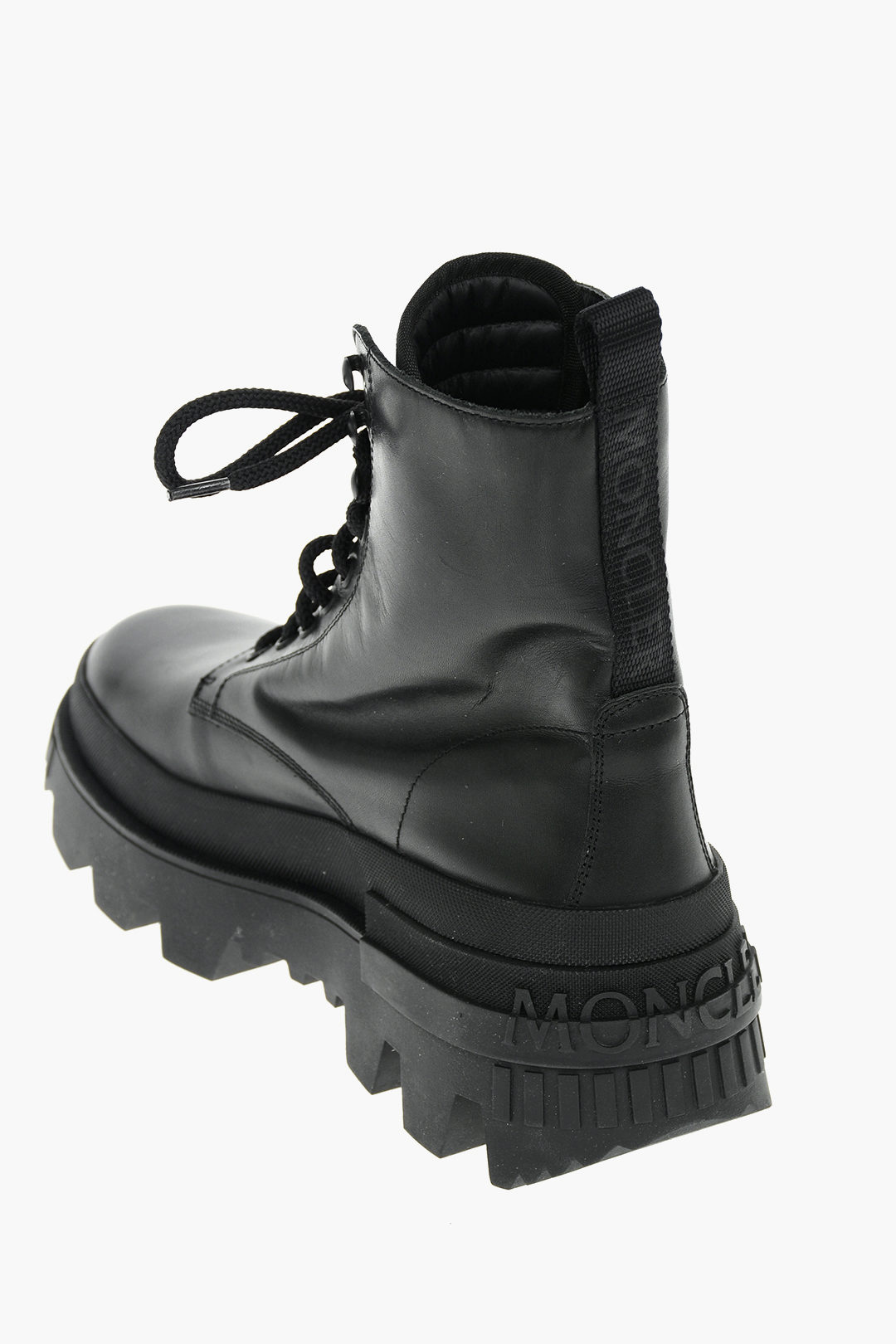 Moncler Leather MERCURIOUS Combat Boots with Signature Logo on the