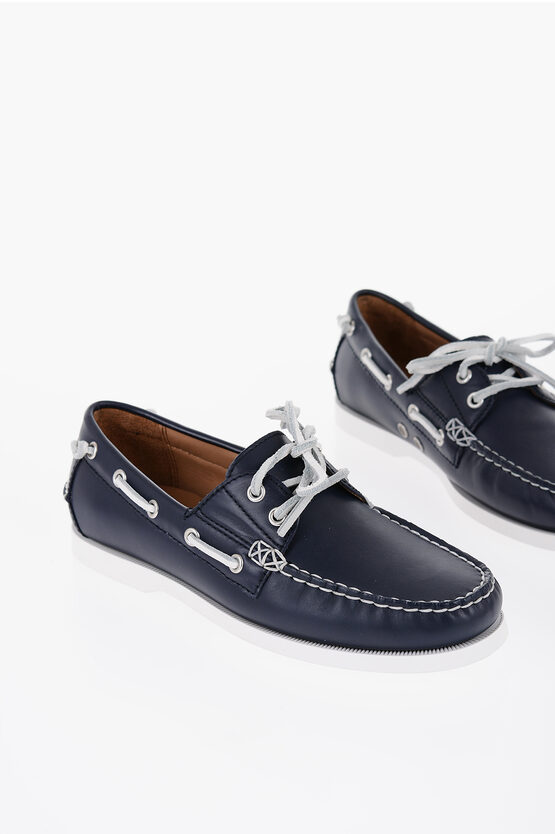 Shop Polo Ralph Lauren Leather Merton Boat Deck Shoes