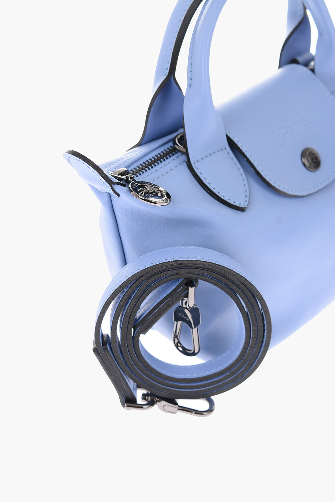 Longchamp leather mini handbag with removable shoulder strap women