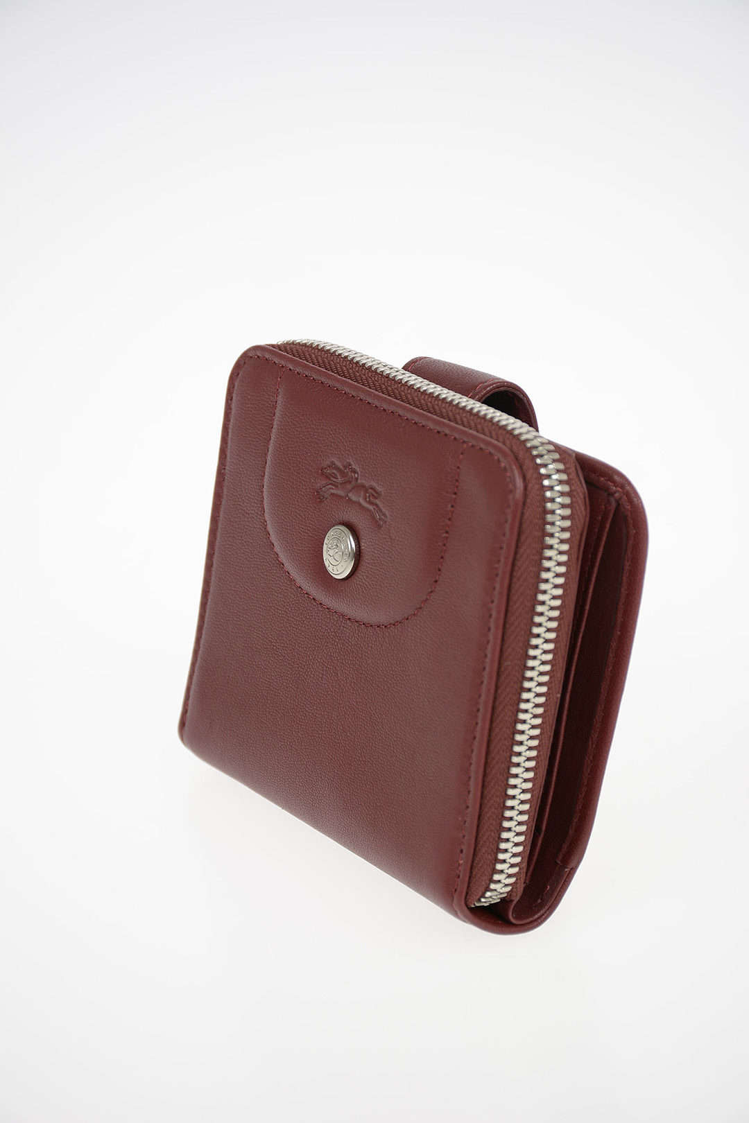 Longchamp Leather Mini Wallet With Zip 