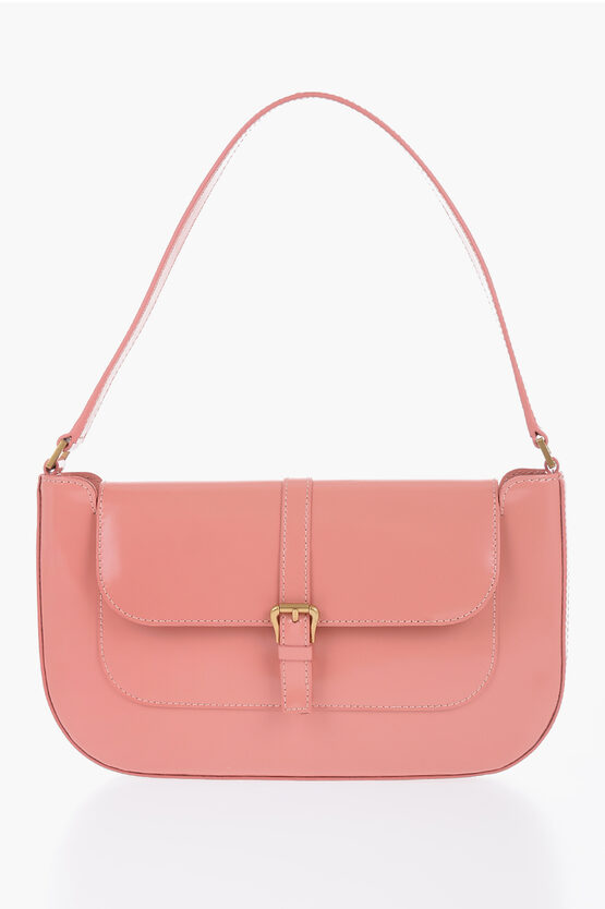 Shop By Far Leather Miranda Bag With Visible Stitching