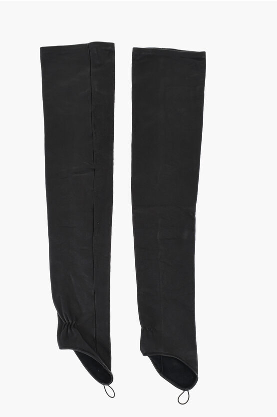 Dsquared2 Leather Mitena Gloves With Suede Inner