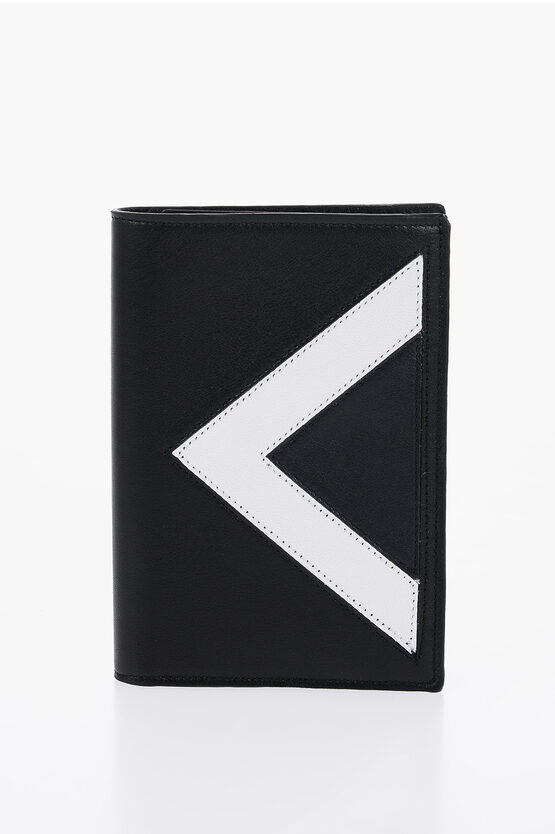 Shop Neil Barrett Leather Modernist Passport Holder