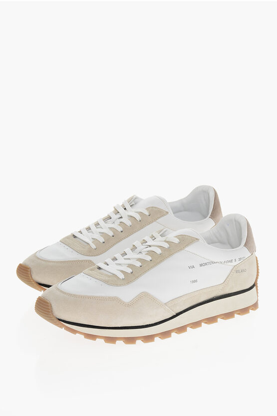 Hogan Leather Sneakers With Round Toe And Ridged Rubber Sole In Neutral