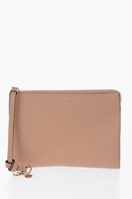 Shop Chloé Leather Mony Clutch With Weaves