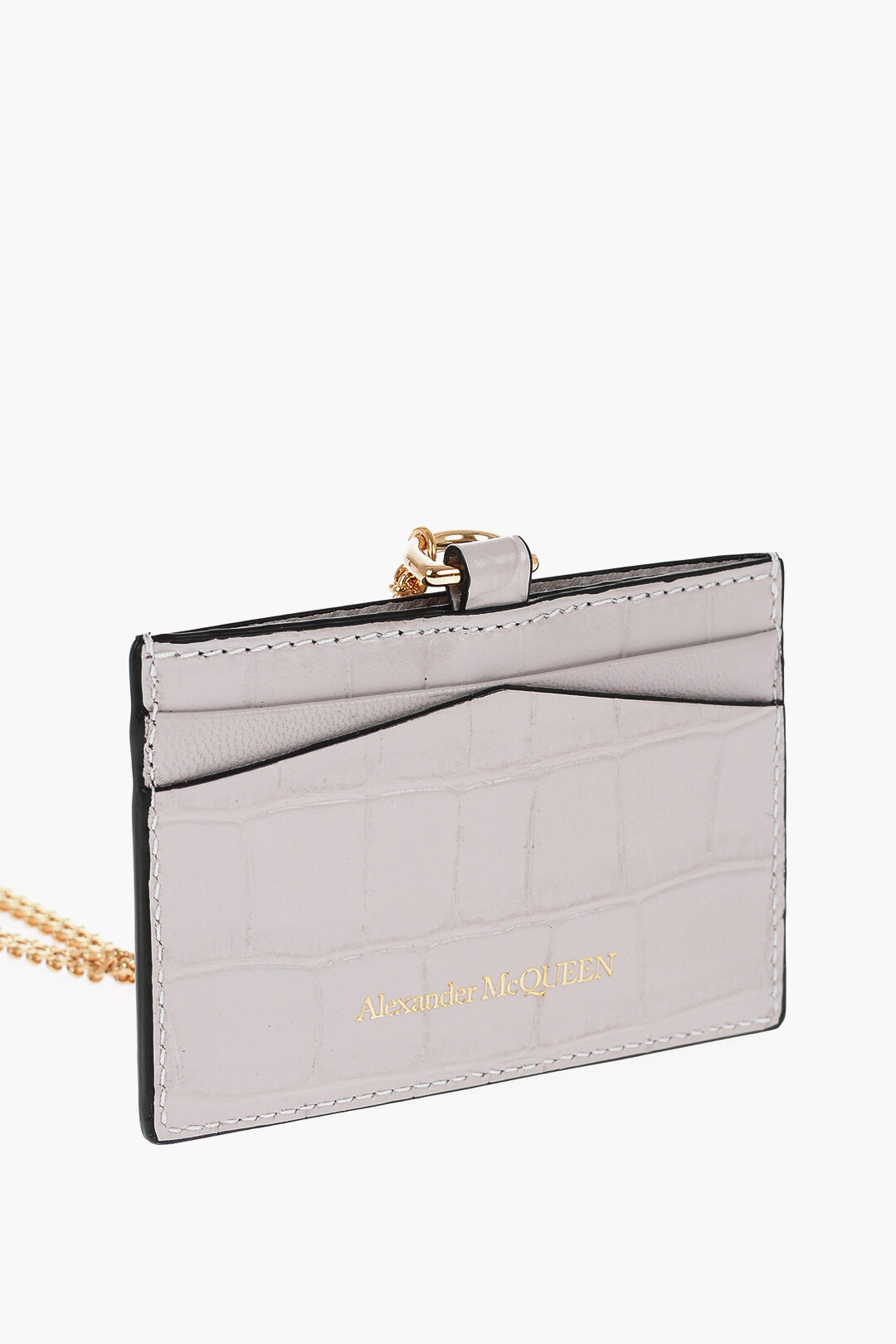 [Alexander McQueen] Gold Slings Card Holder - ☆送料込☆ MUSINSA | ALEXANDER McQUEEN Gold Sling Card Holder - Black