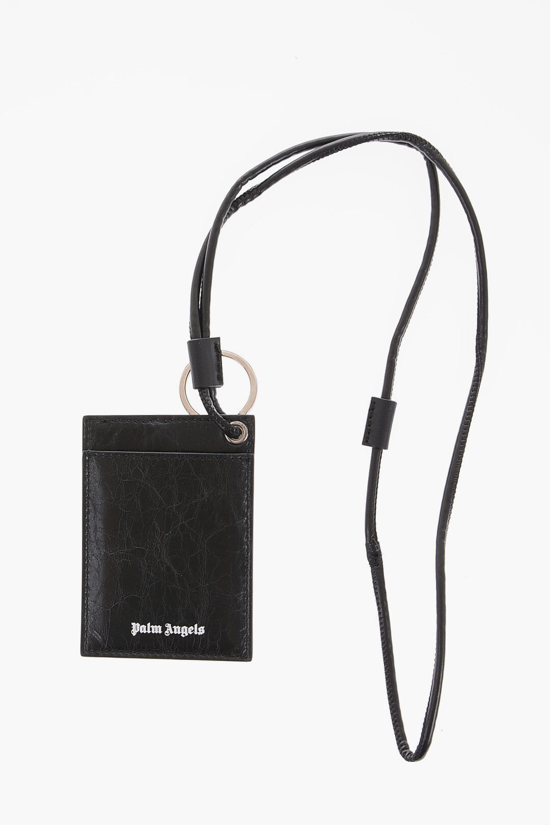 Palm Angels Leather Neck Card Holder with Printed Logo men - Glamood Outlet