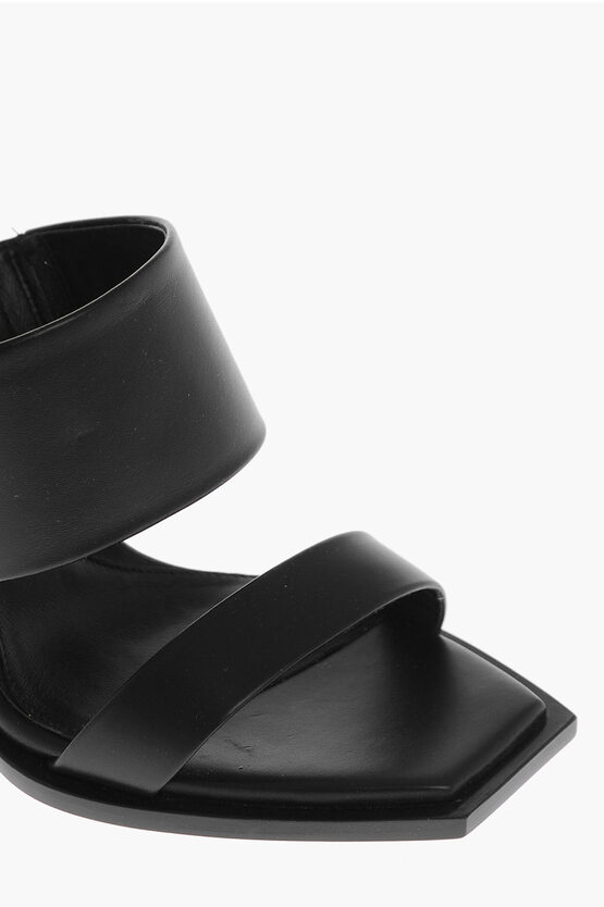 Leather NEW LUX Sandals with Plexiglass Heel 10cm