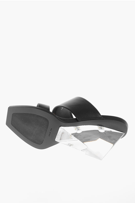 Leather NEW LUX Sandals with Plexiglass Heel 10cm