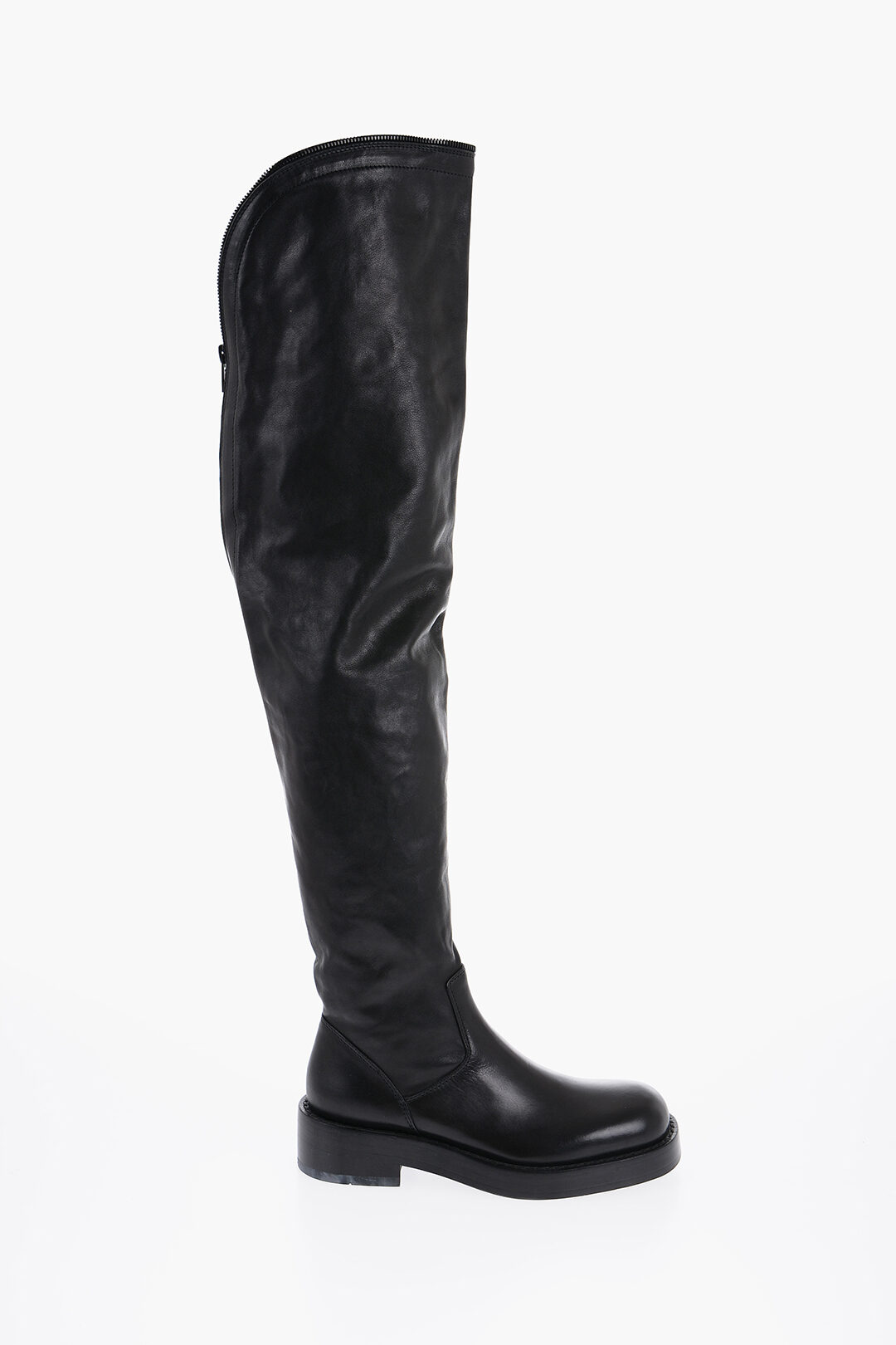 Leather NICKY High Boots with Zip Detailing