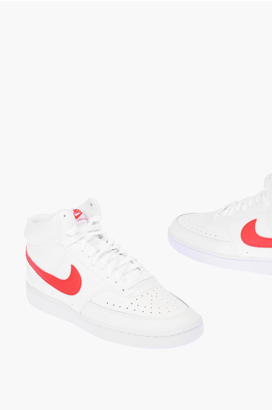 Nike leather NIKE COURT VISION MID High-top Sneakers with Logo men