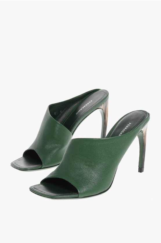 Ferragamo Leather Nymphe Open Toe Mules 8cm