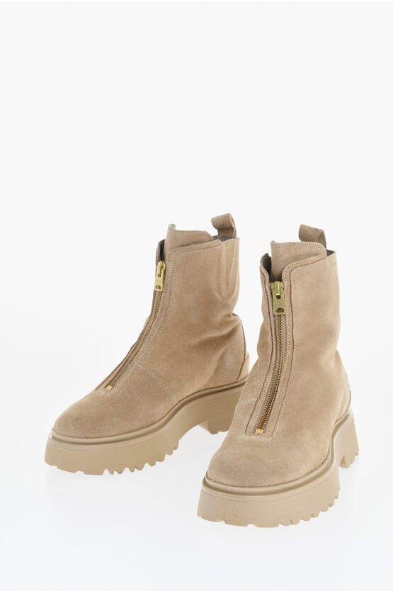 Allsaints Leather Ophelia Booties With Frontal Zip