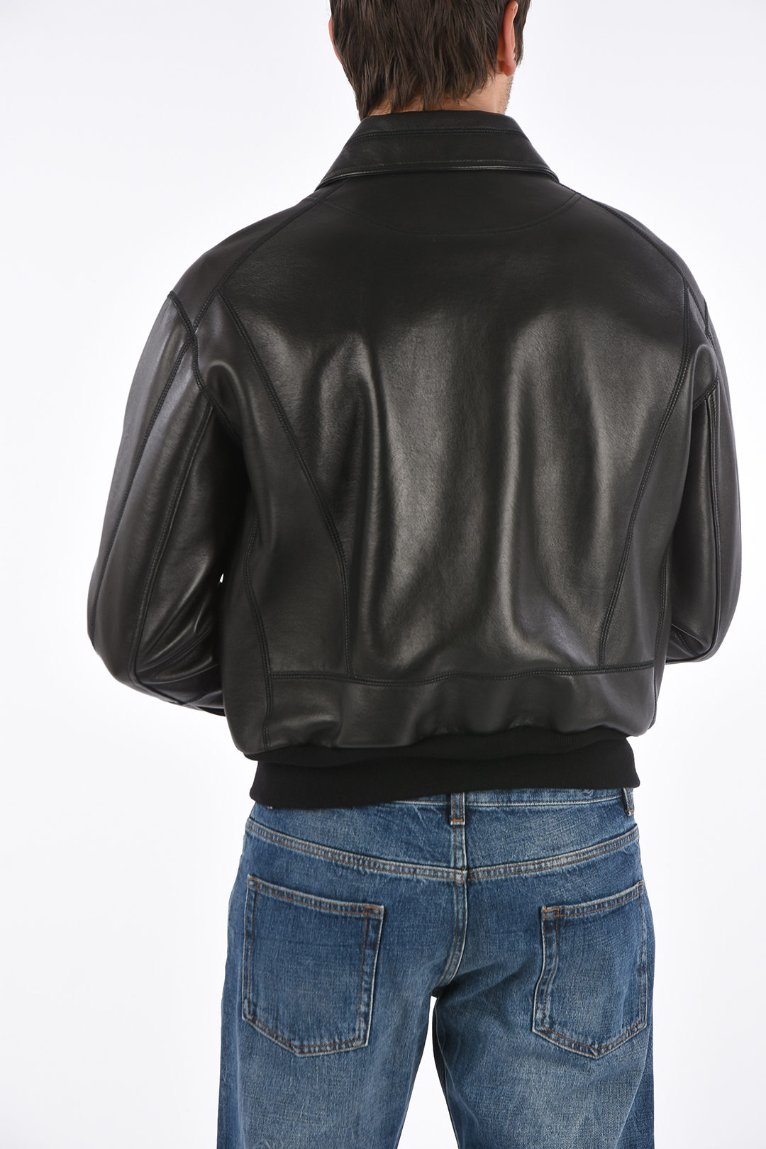 Alexander McQueen leather outerwear jacket men - Glamood Outlet Alexander McQueen leather outerwear jacket men - Glamood Outlet
