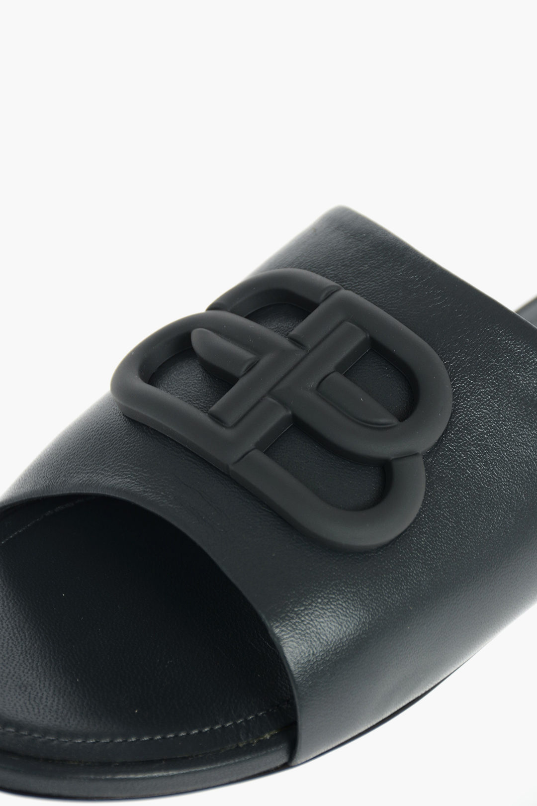【BALENCIAGA】OVAL BB SLIDES Balenciaga Black Oval BB Sandals Balenciaga