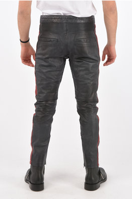 grey leather pants men