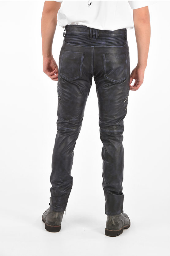 Diesel leather jeans best sale