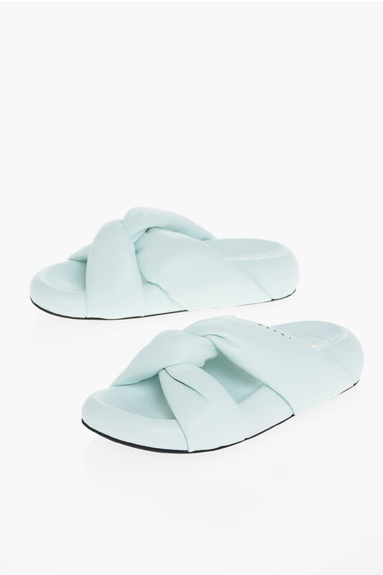 Marni Leather Padded Sliders With Chunky Sole