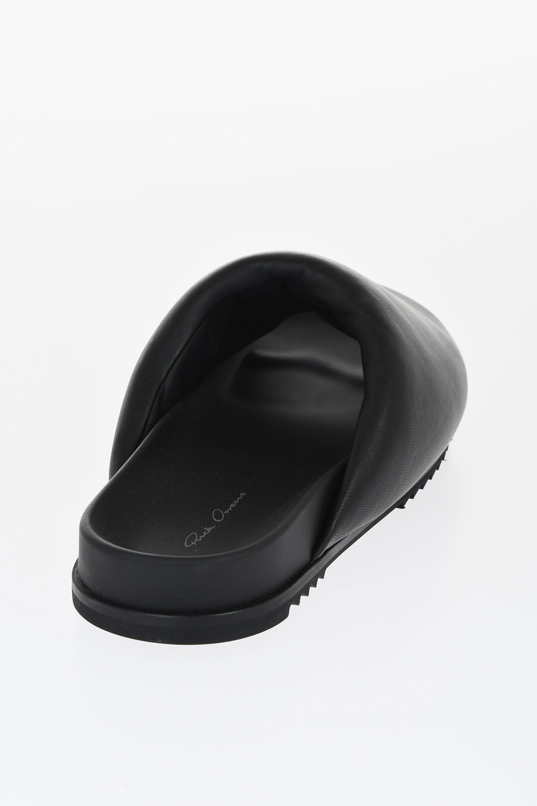 【関税&送料込】Rick Owens Leather Slide Sandal Rick Owens Morbius Granola Leather Sliders | Black | FARFETCH