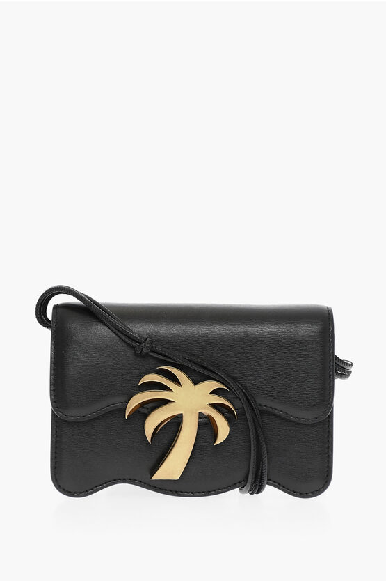 Shop Palm Angels Leather Palm Beach Crossbody Bag