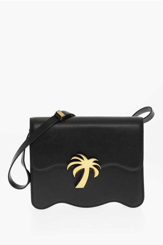 Palm Angels Palm Beach Shoulder Bag In Off White Gold
