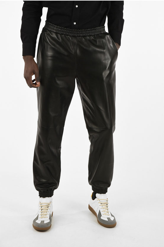 Burberry Leather Pants With Ankle Elastic Band men - Glamood