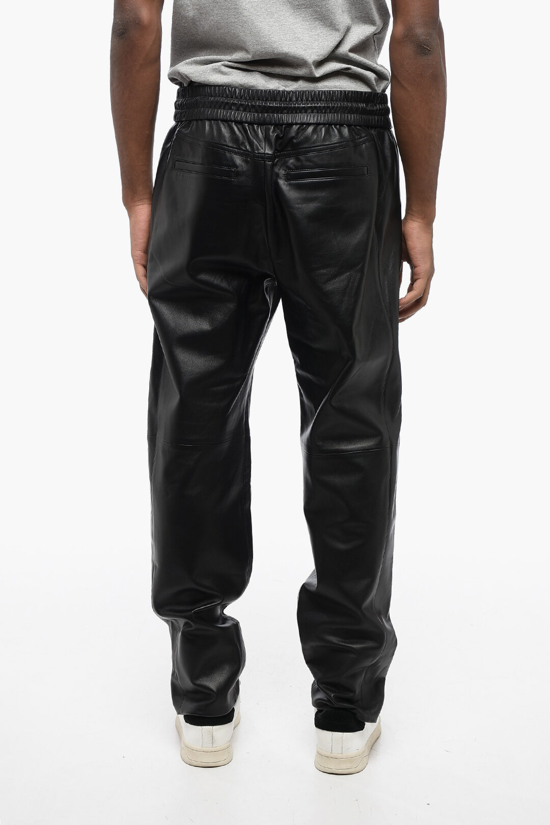 Saint Laurent Leather Pants With Drawstring men - Glamood Outlet
