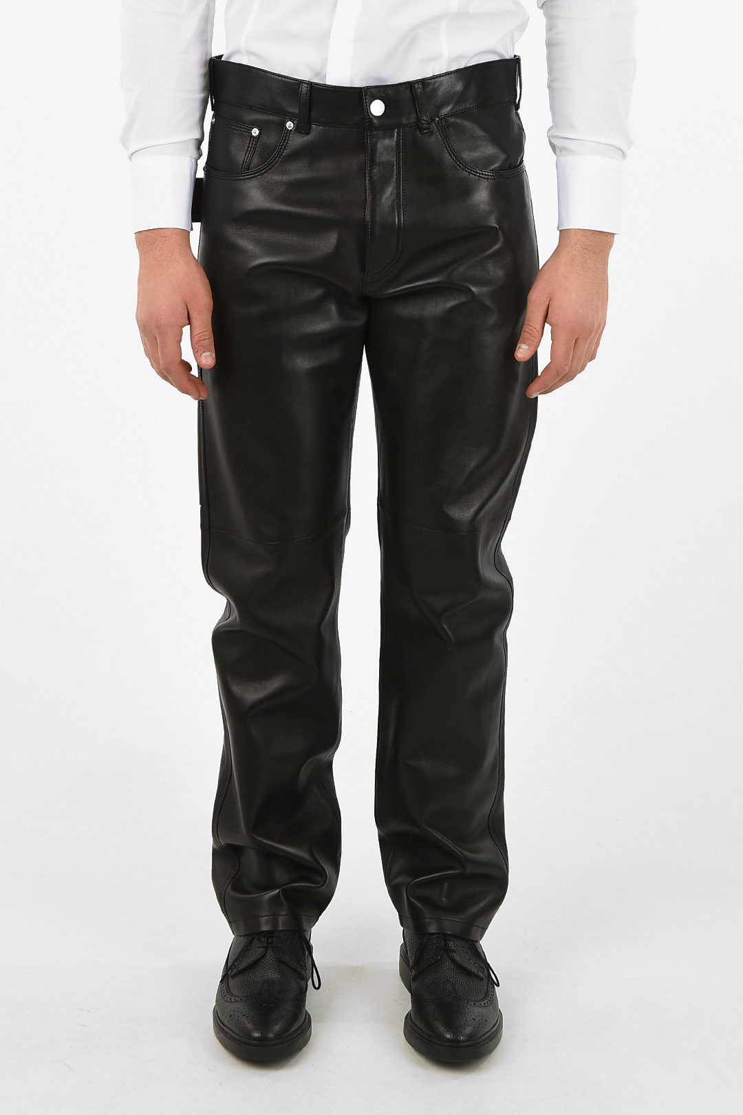 Bottega Veneta leather pants men - Glamood Outlet