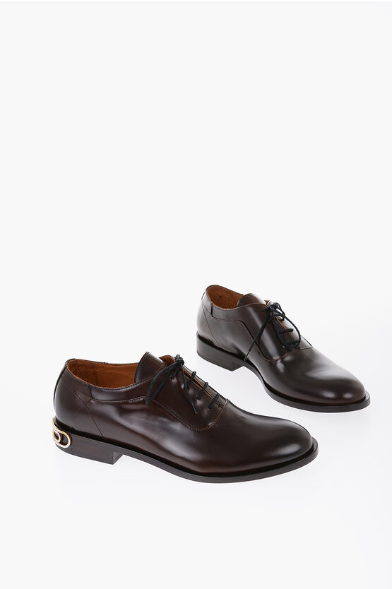 Shop Off-white Leather Paperclip Oxford Shoes