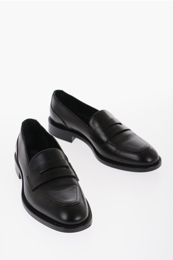 Corneliani Penny-slot Leather Loafers In Black