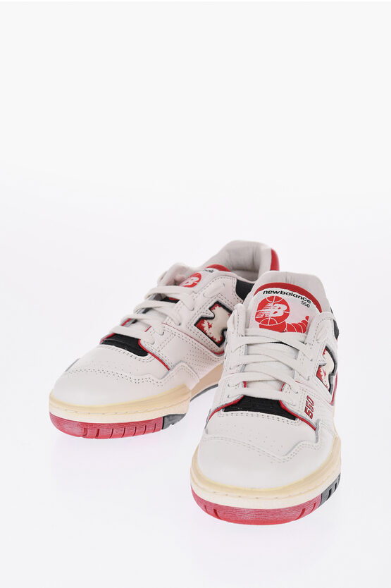 Leather Perforated 550 Low-Top Sneakers with Logo