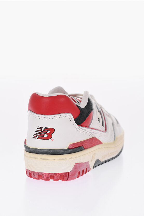 Leather Perforated 550 Low-Top Sneakers with Logo