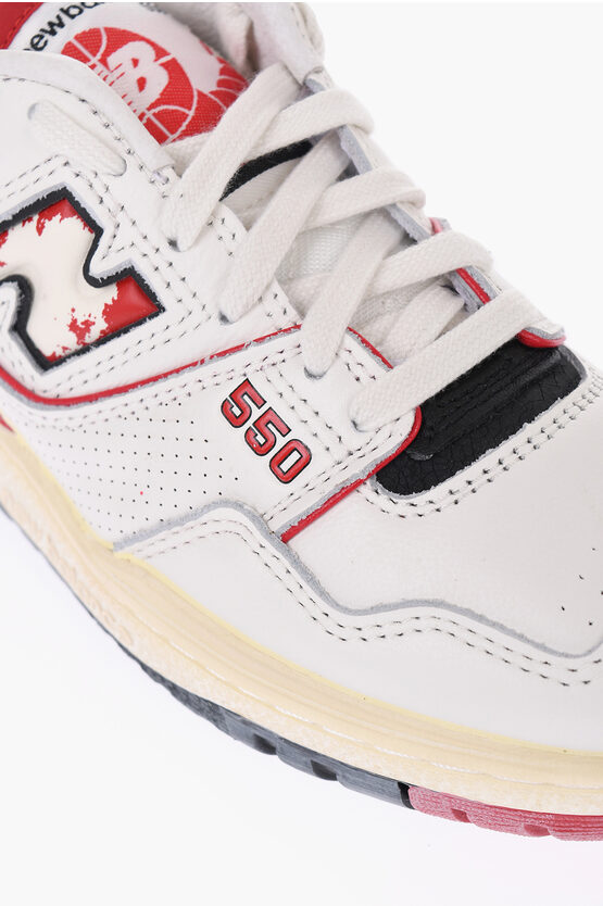 Leather Perforated 550 Low-Top Sneakers with Logo