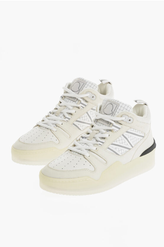 Shop Moncler Leather Pivot High-top Sneakers