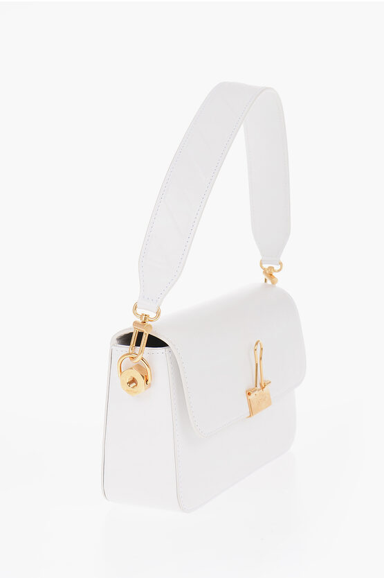 Leather PLAIN BINDER Shoulder Bag with Golden Details