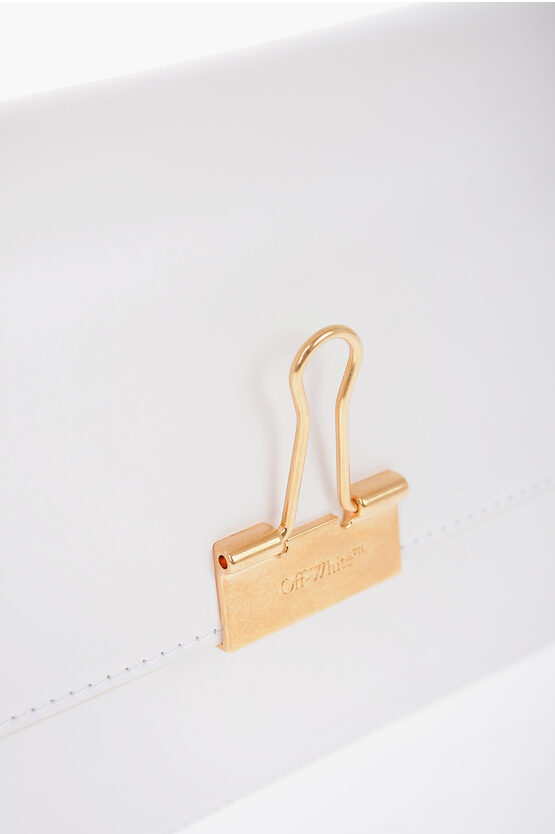 Leather PLAIN BINDER Shoulder Bag with Golden Details