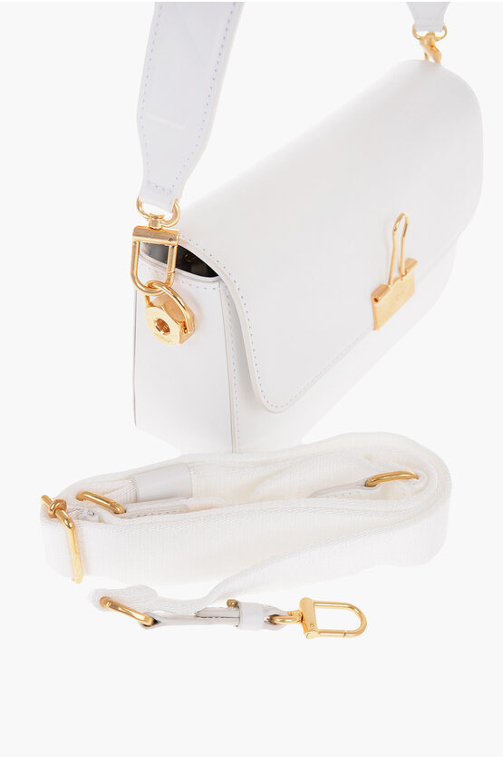 Leather PLAIN BINDER Shoulder Bag with Golden Details
