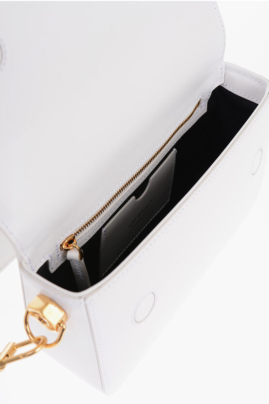 Leather PLAIN BINDER Shoulder Bag with Golden Details